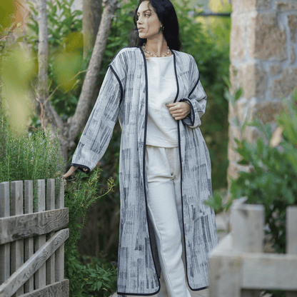 Deren Cotton Long Robe Kimono