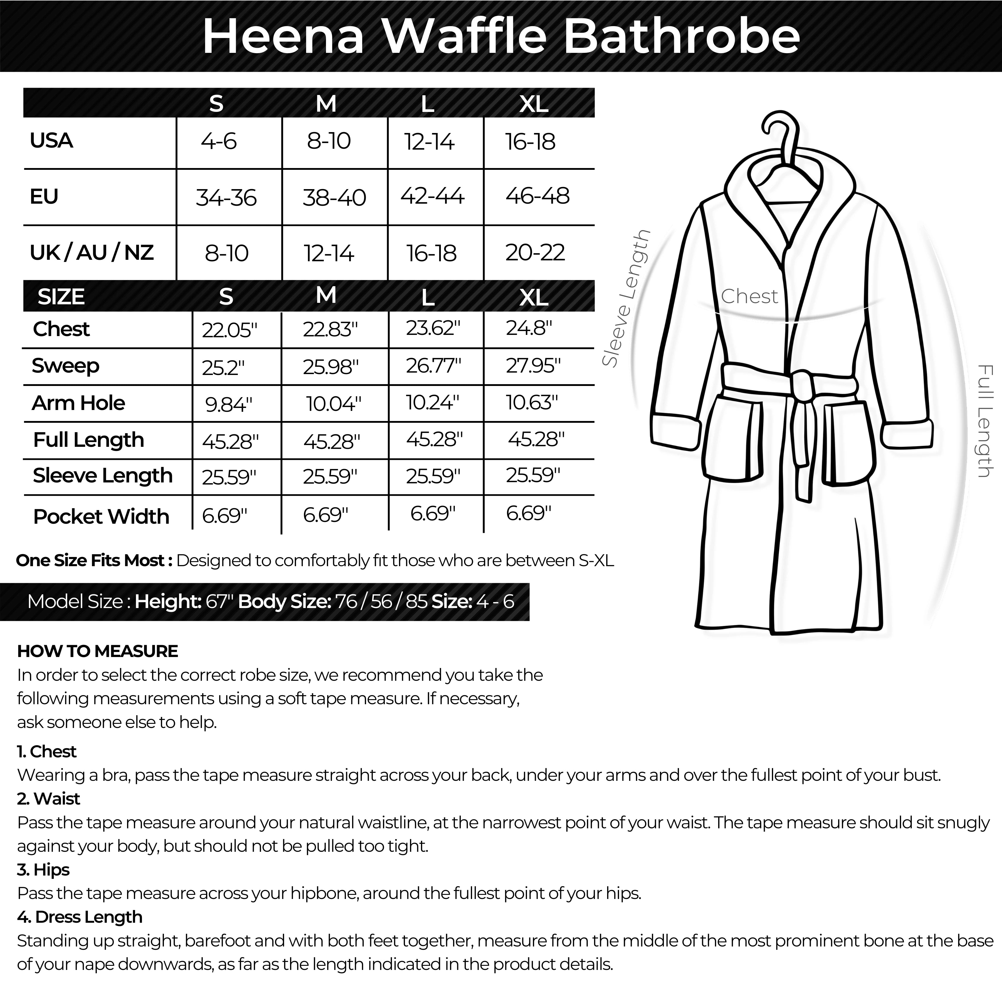 Heena Waffle Weave Unisex Bathrobe