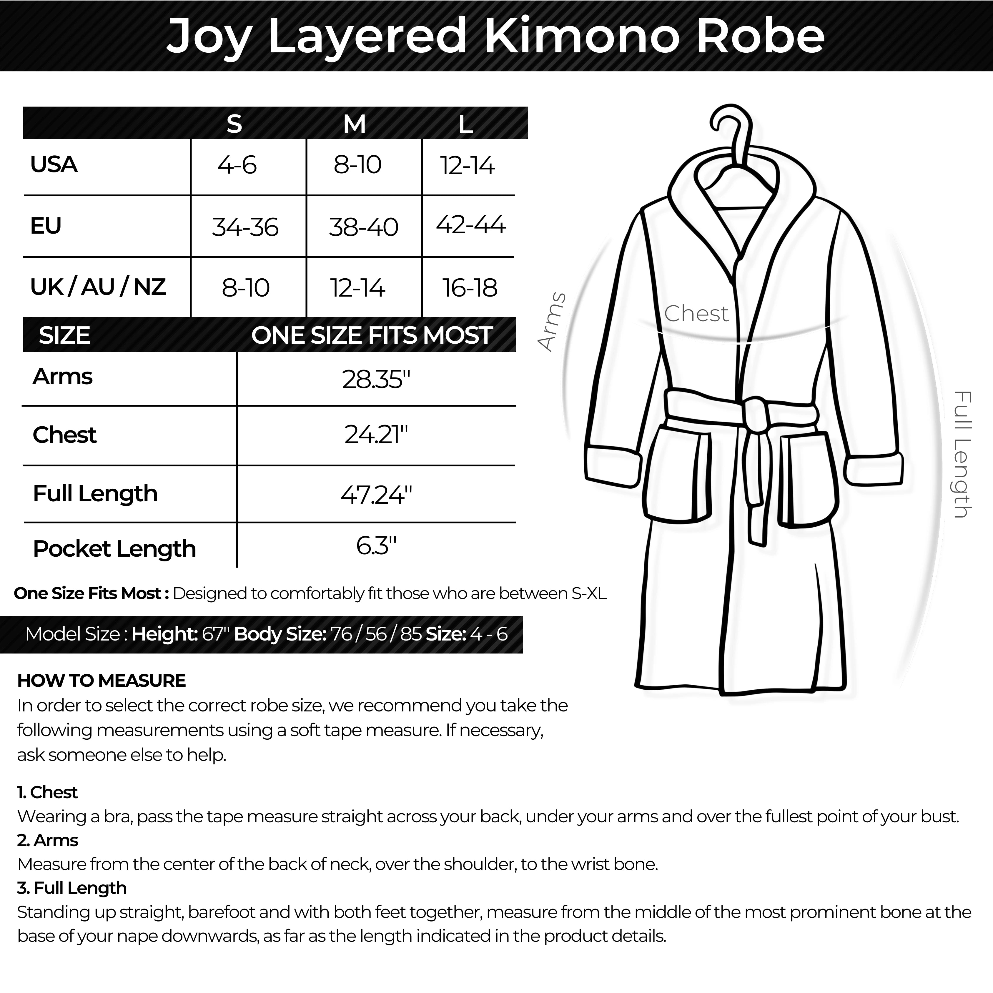 Joy 4- Layered Kimono Robe - 100% Turkish Cotton