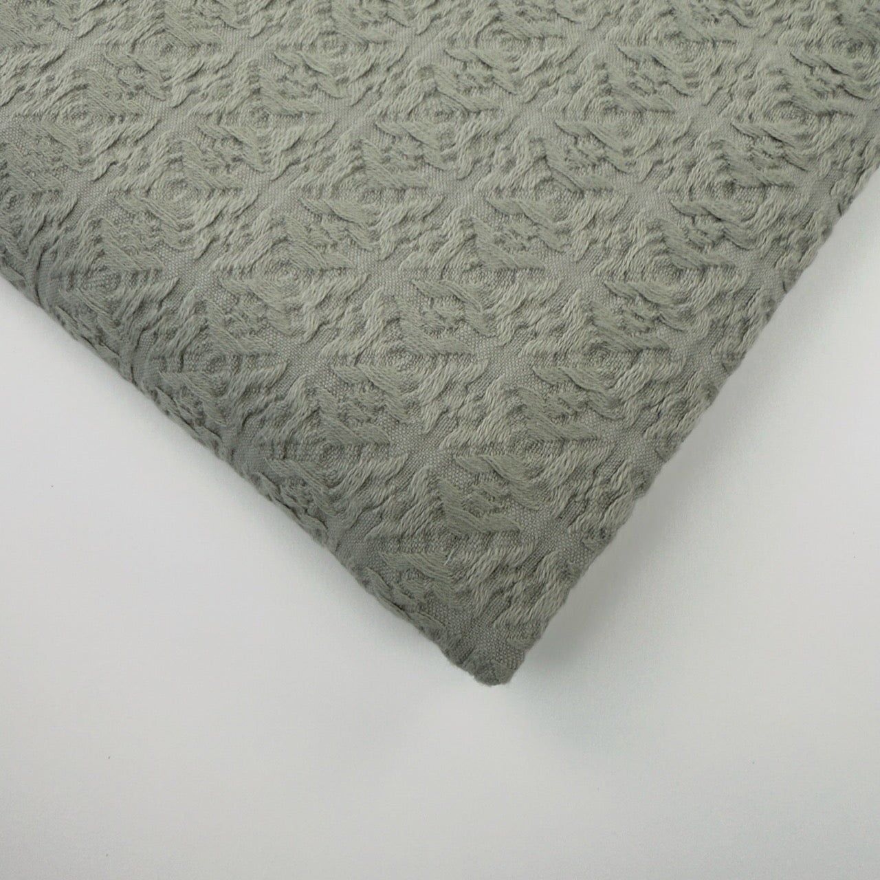 Rose-Patterned Textured Cotton Blanket