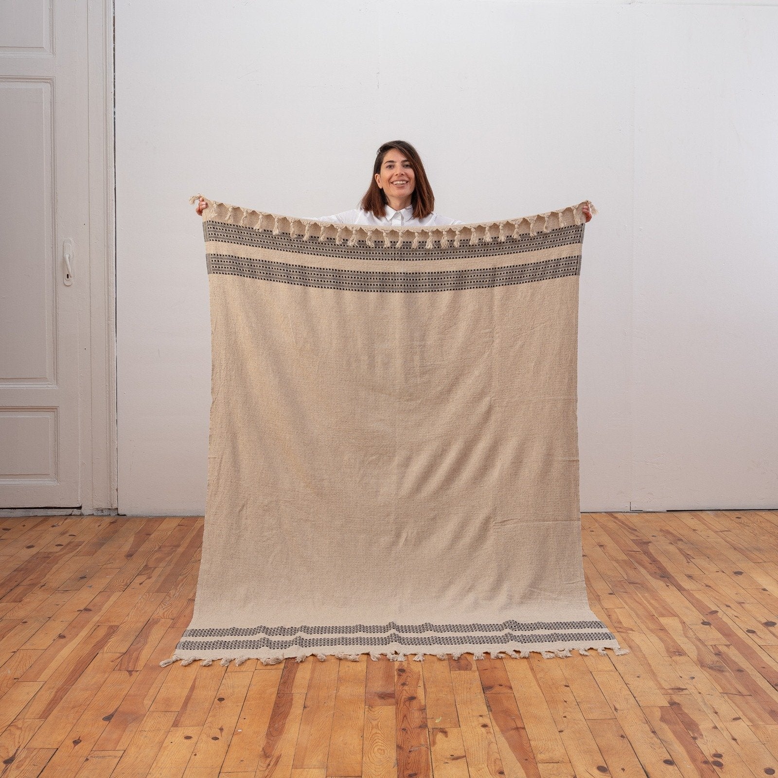 Farida | Linen and Turkish Cotton Throw Blanket