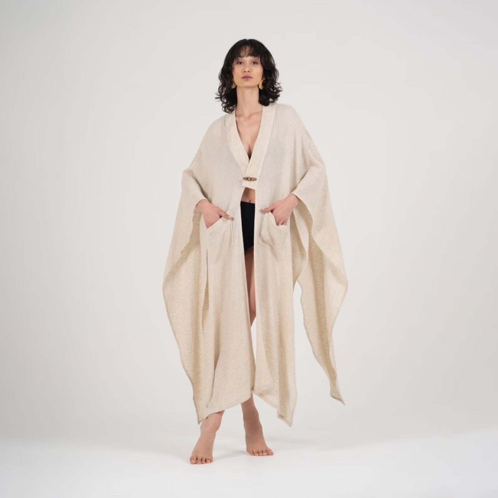 Elaine Linen Kimono & Beach Cover-Up