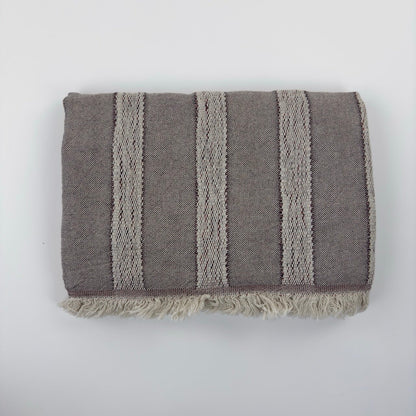 Rustic Striped Cotton Throw Blanket