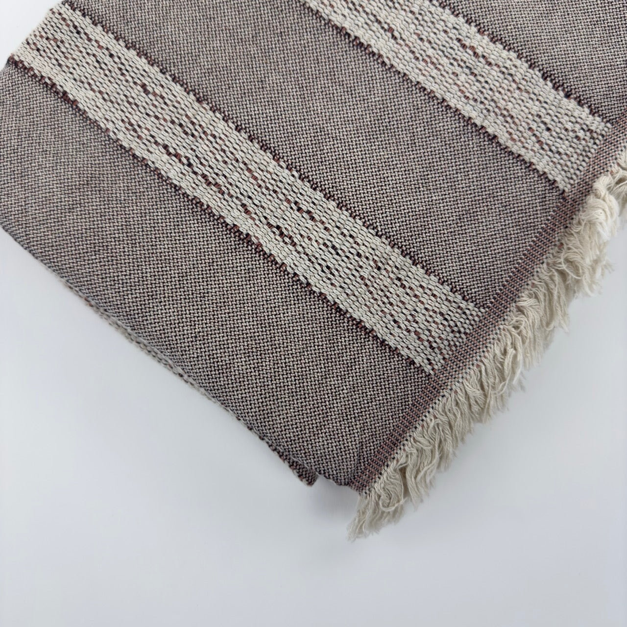 Rustic Striped Cotton Throw Blanket