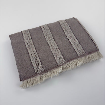 Rustic Striped Cotton Throw Blanket