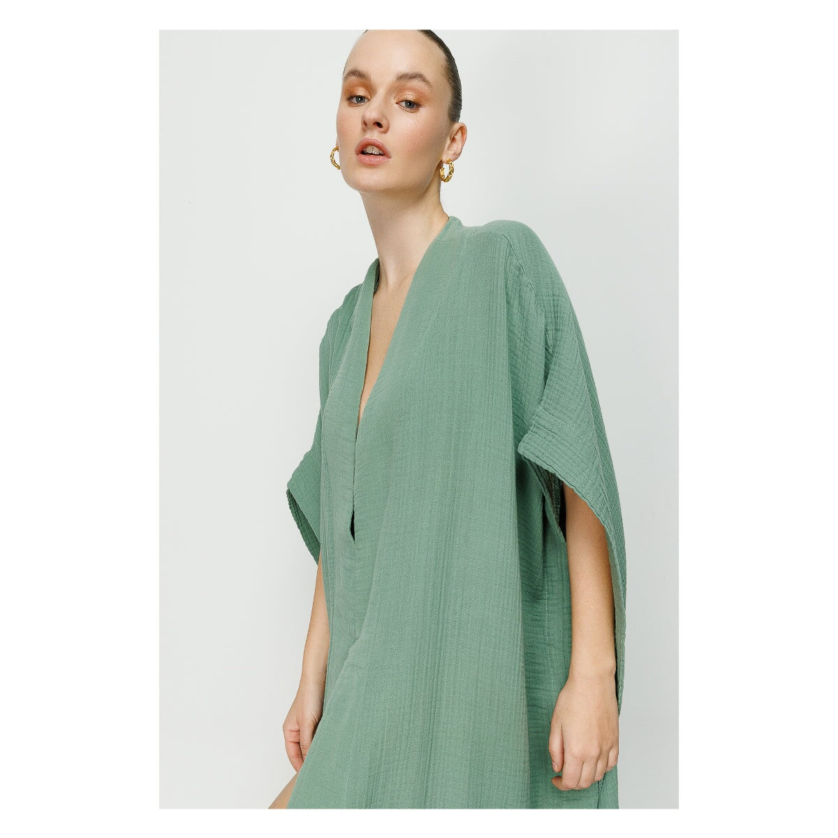 Cara V Neck Kaftan Kimono Robe and Beach Cover Up The Loomia